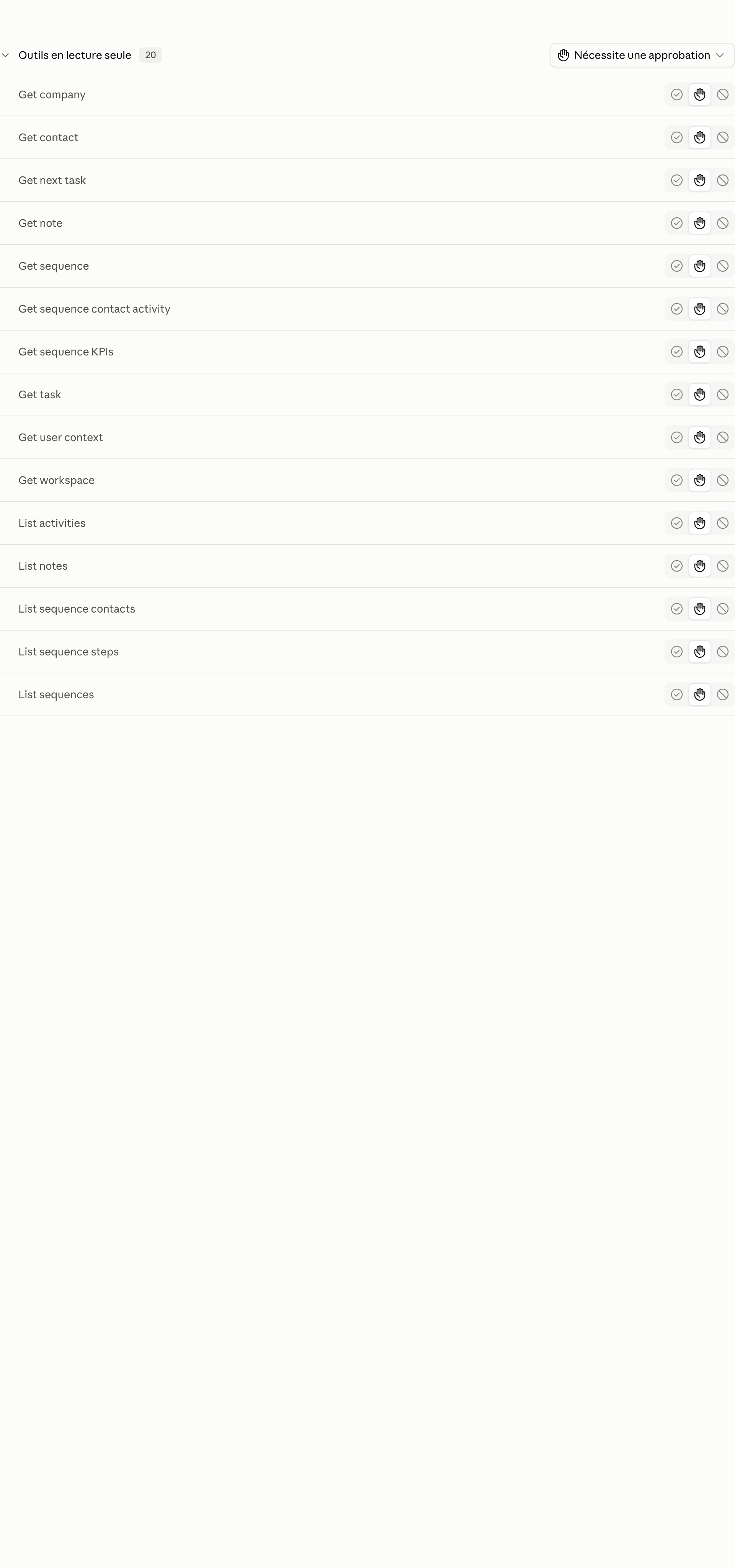 Les autorisations des outils Zeliq dans Claude